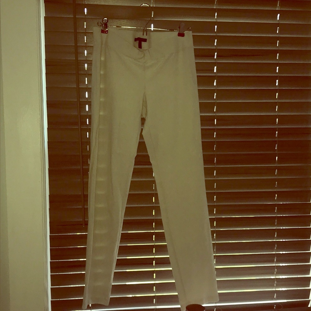 Eileen Fisher Slim Ankle Pants With Yoke white